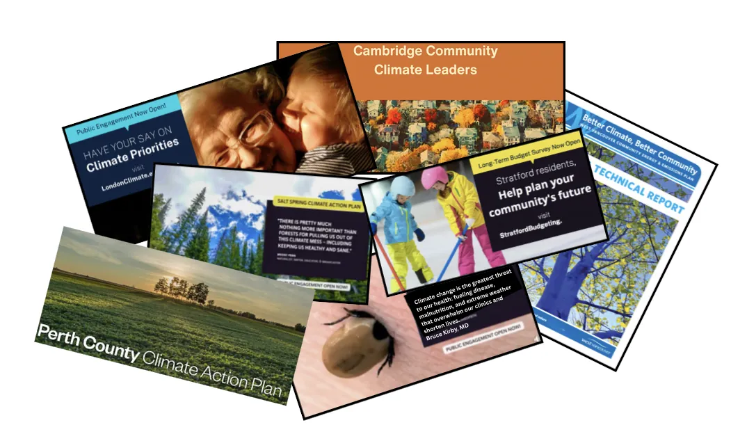 Interactive climate planning dashboards and community workshops.